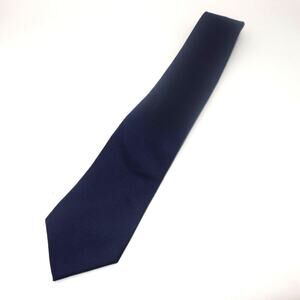 Tommy Hilfiger Men's Silk Tie Navy Blue Ribbed Stripe